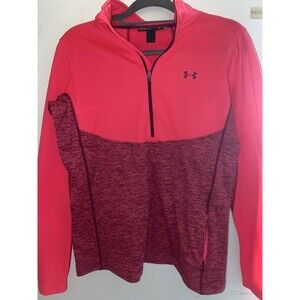 Under Armour 1/4 Zip  Pullover Athletic Top Hot Pink Running Activewear Large